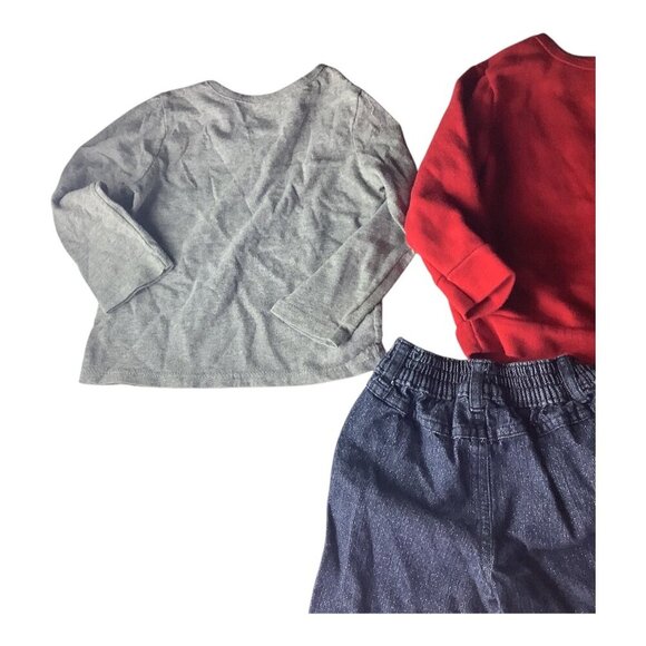 Lot Of 3 Garanimals Multicolor Shirts & Elastic Waist Blue Jeans Baby Girl 18M - Picture 9 of 16